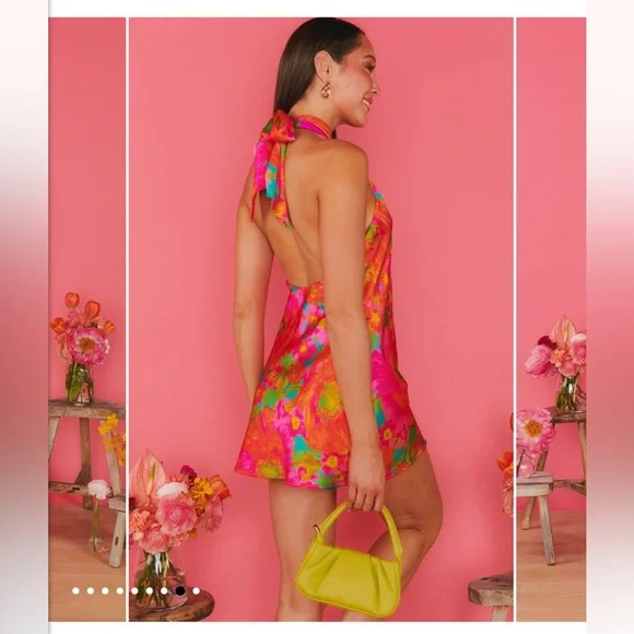 Show Me Your Mumu Jasmine Tie Mini Dress in Miss Malibu size Large - Picture 5 of 8